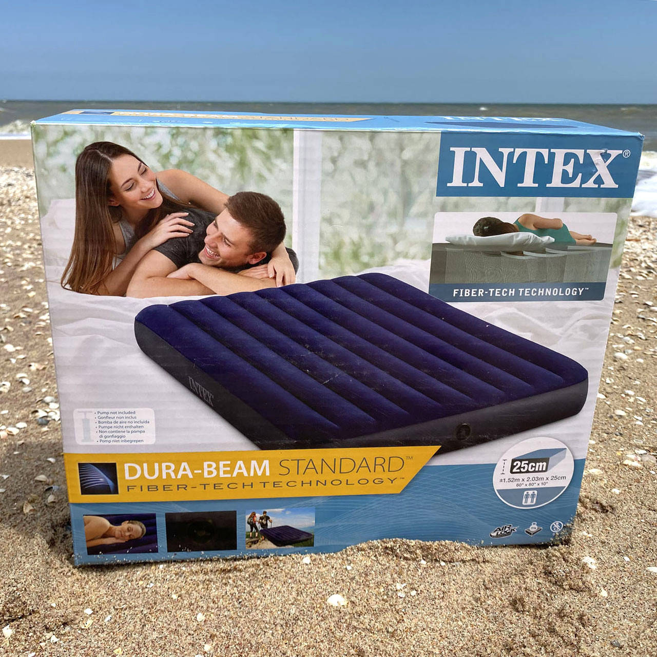 

Матрас Intex надувной двухместный велюровый, кровать 152х203х25 см (64759)