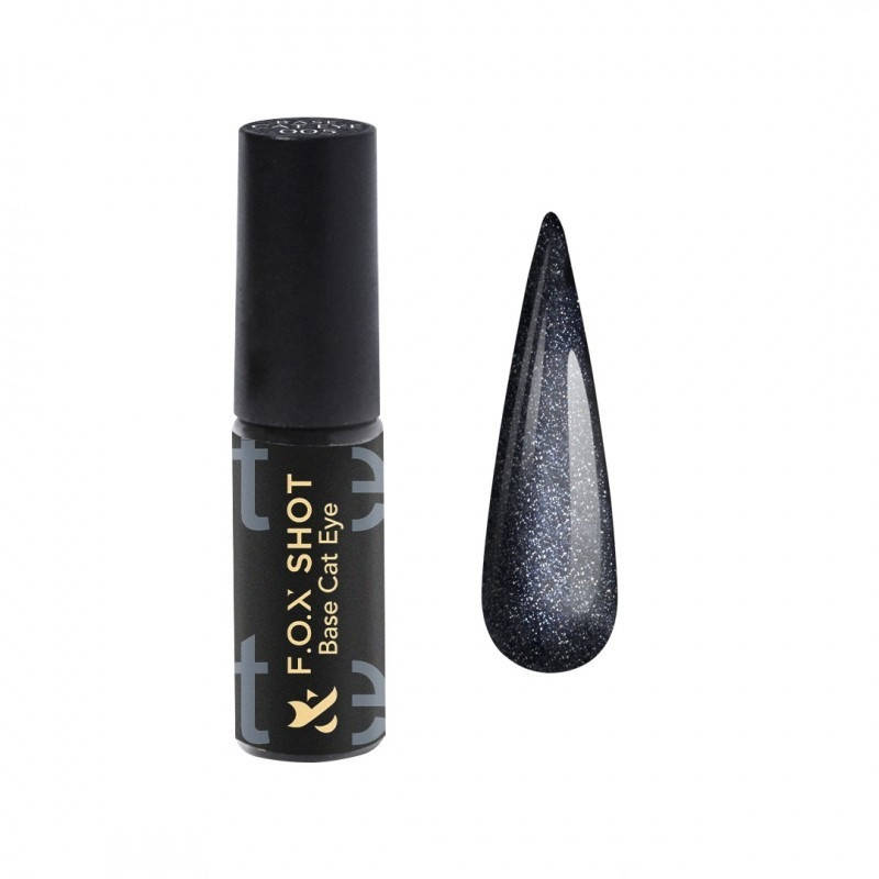 

База с эффектом кошачий глаз F.O.X Shot Base Cat Eye 005, черный, 5мл