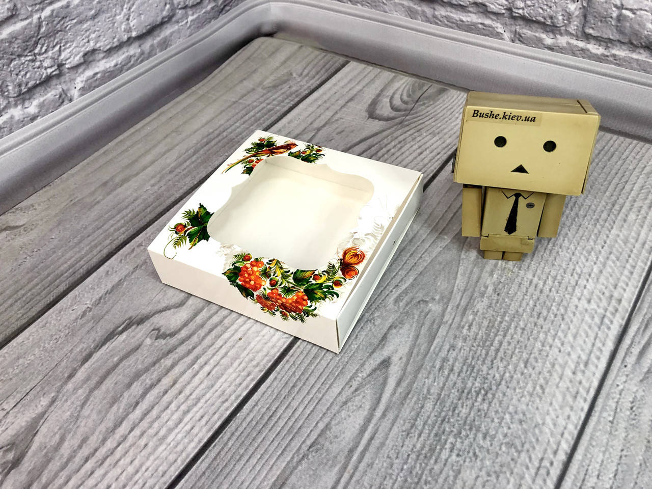 

*50 шт* / Коробка для пряников / 120х120х30 мм / печать-Калина / окно-обычн / лк / цв