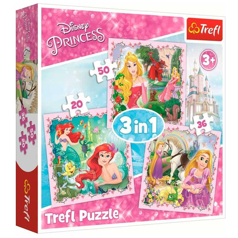 

Пазлы Trefl 3 в 1 "Рапунцель, Аврора и Ариэль" 34842
