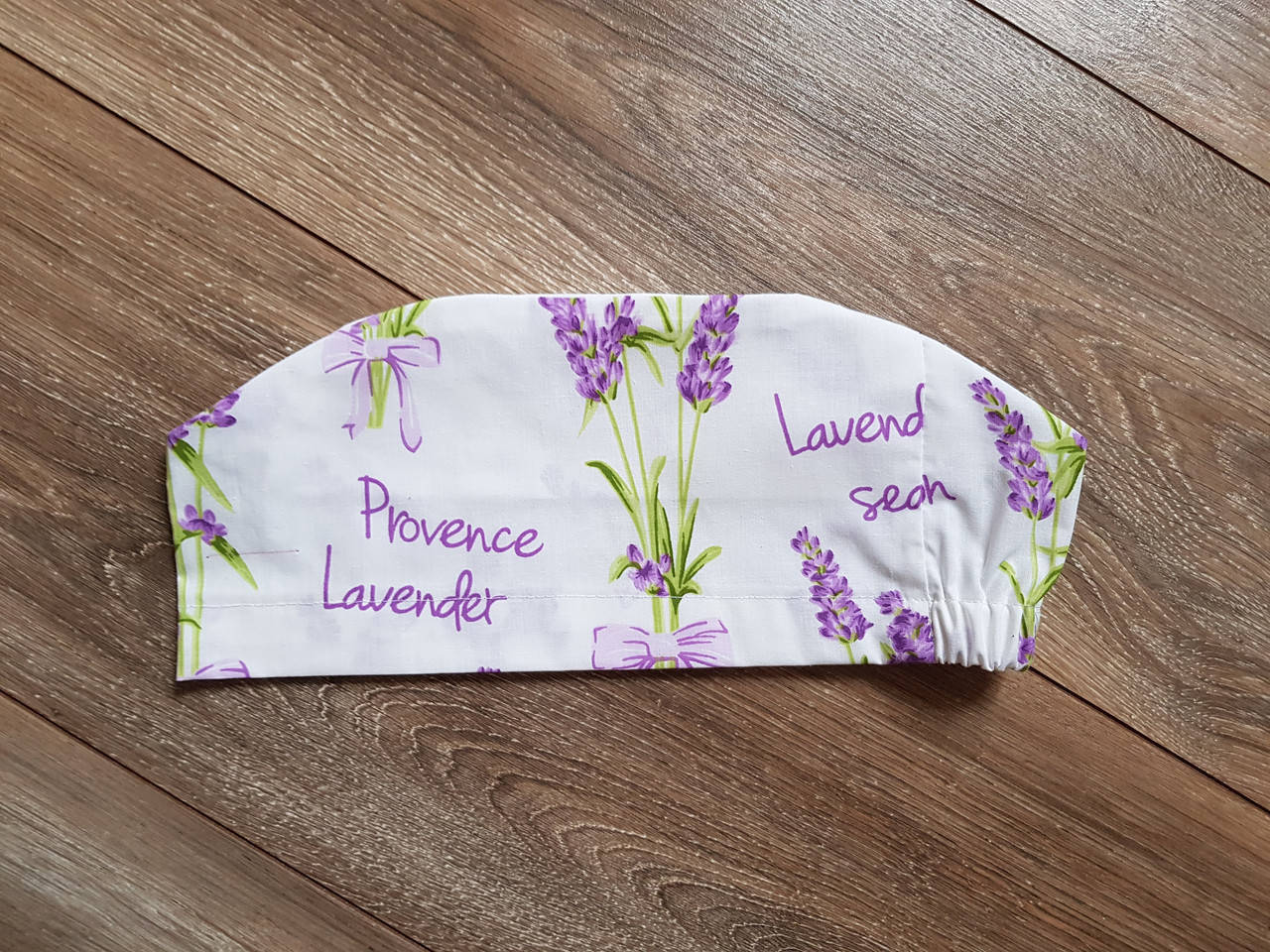 

Медична шапочка з принтом "Лаванда" на резинці, Белый