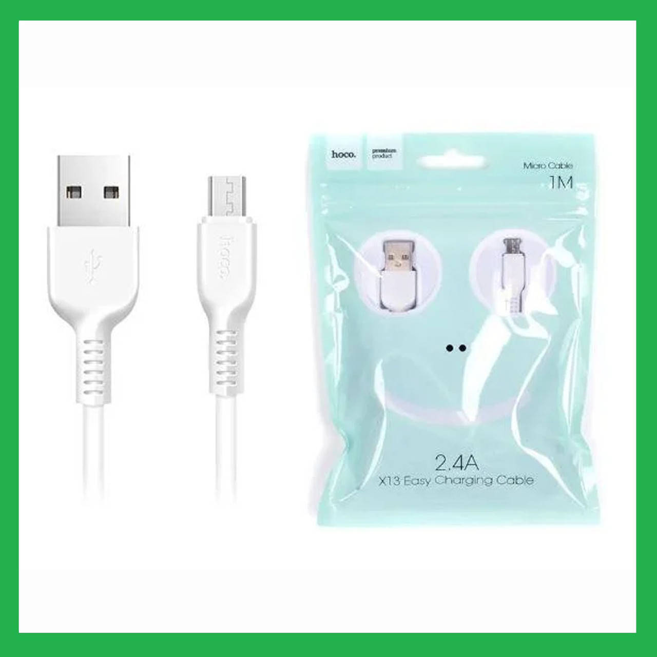 

Кабель microUSB Hoco X13 Easy Charge 1м (2.4A) белый