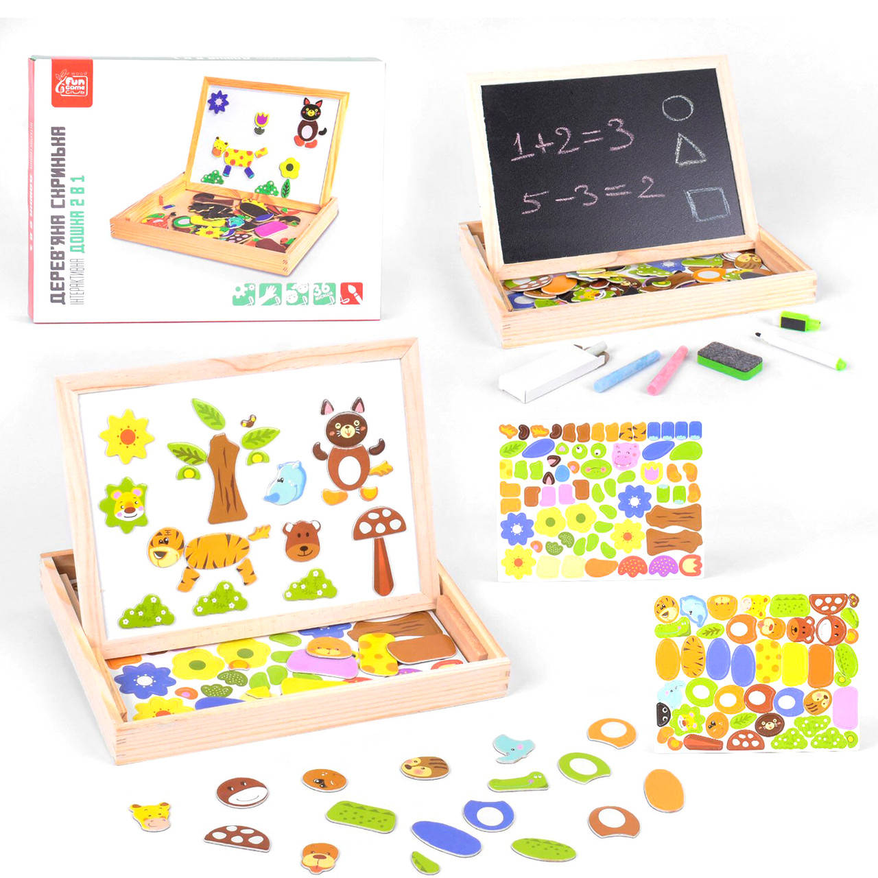 

Деревянная магнитная доска 2 в 1 Kimi, разноцветная 6945717434035