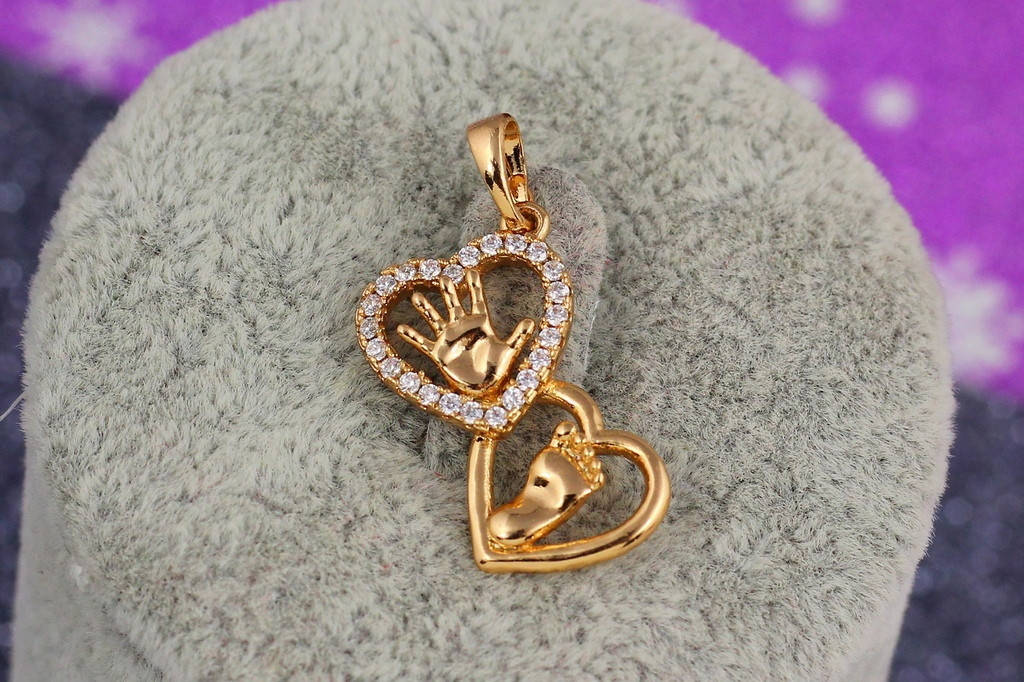 

Кулон Xuping Jewelry ручка ножка в сердечке 2.2 см золотистый