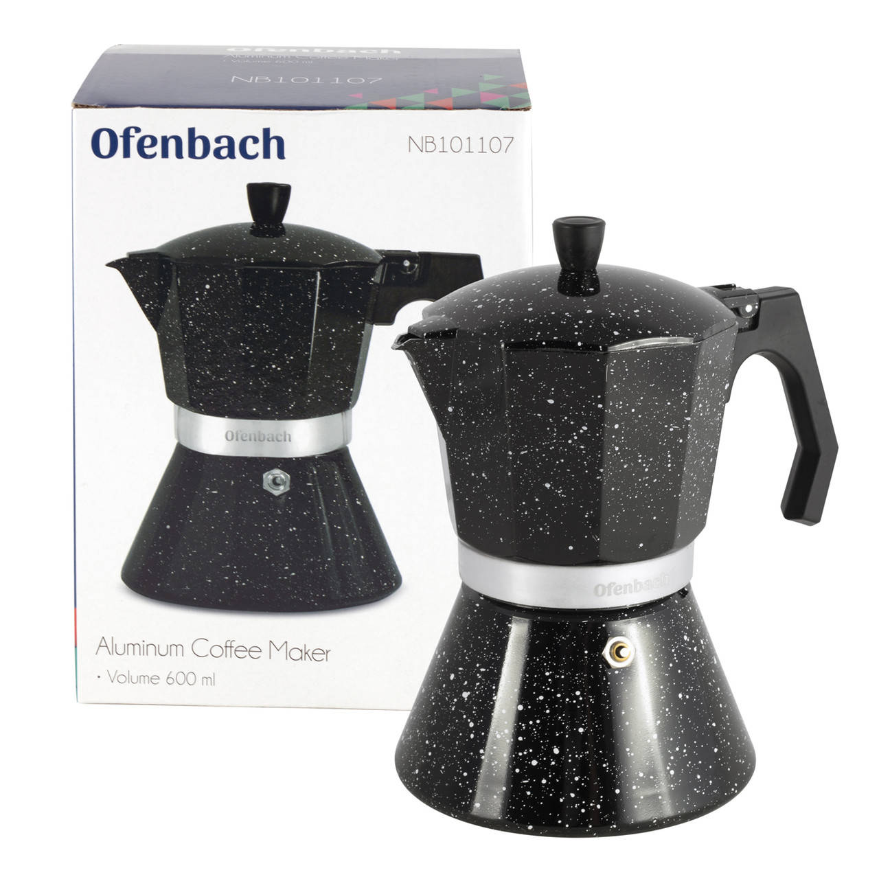 

Кофеварка гейзерная Ofenbach 600мл из алюминия KM-101107