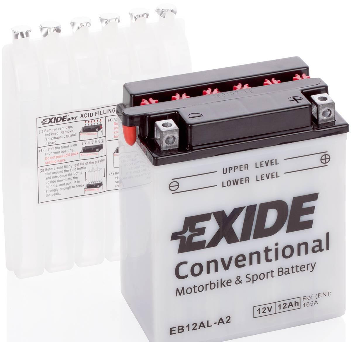 

Аккумулятор мото EXIDE 12V 12AH 165A YB12AL-A2/EB12AL-A2 [135X80X160]