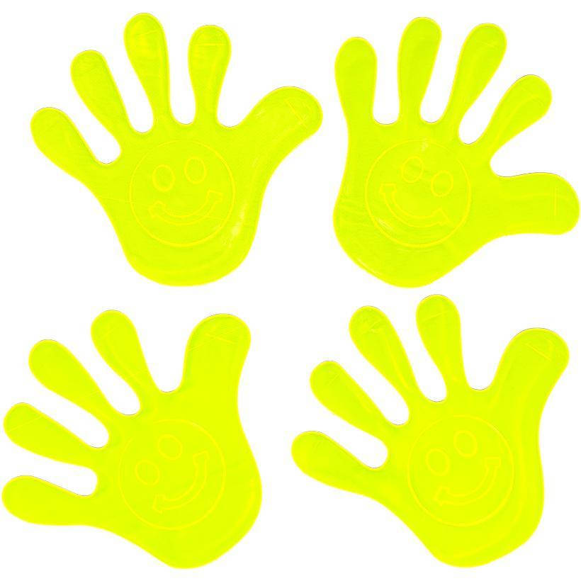 

Наклейка светоотражающая 4 штуки "Рука" со смайлом 130, Желтый