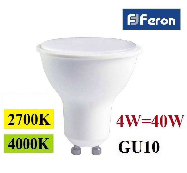 

Светодиодная лампа Feron LB-240 4W GU10 MR-16