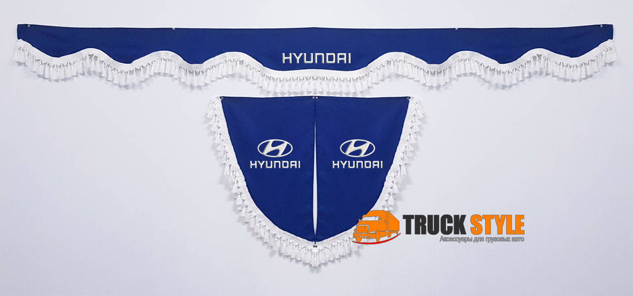 

Ламбрекен на лобовое скло + 2 угокли Hyundai Хюндай ( ламбрекены, шторы в кабину)