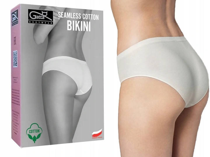 

Женские бесшовные трусики GATTA bikini cotton, хлопок, Польша, черные, нюдовые, Черный