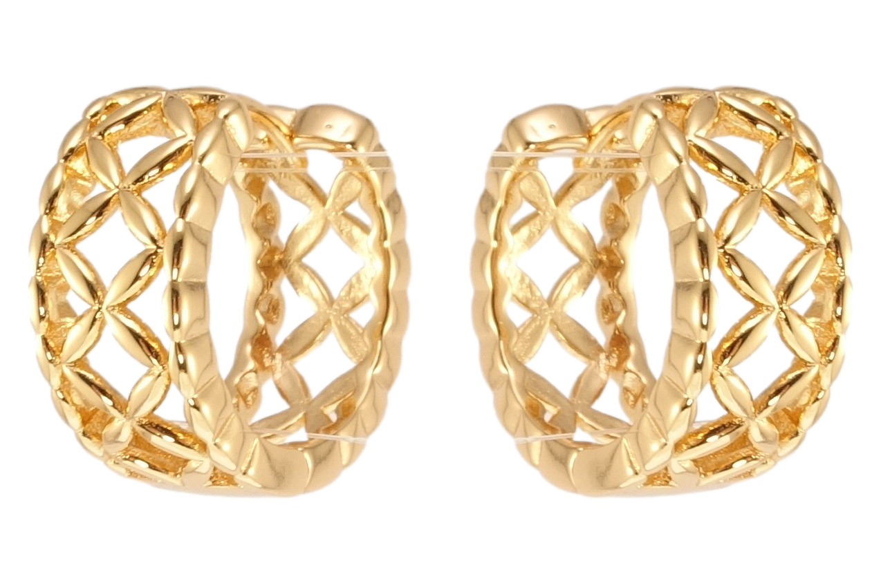 

Серьги Xuping Позолота 18K колечки "Декоративный резной орнамент"