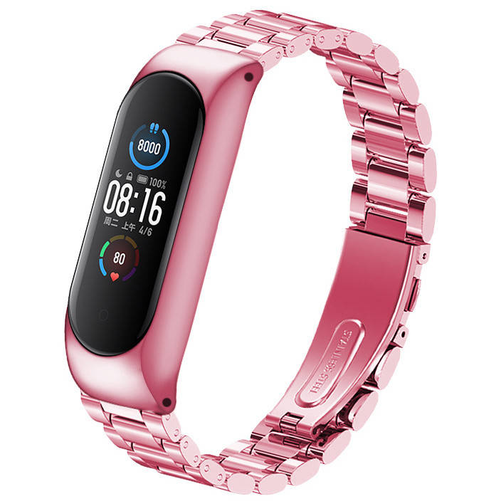 

Mi band 4 ремешок металлический браслет розовый