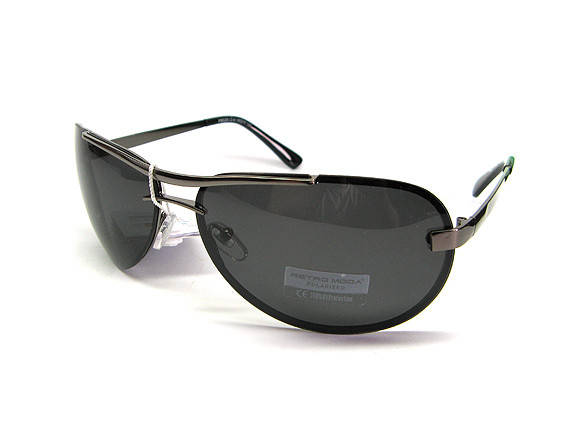 

Очки солнцезащитные мужские черные Aviator Retro Moda Polaroid, Черный