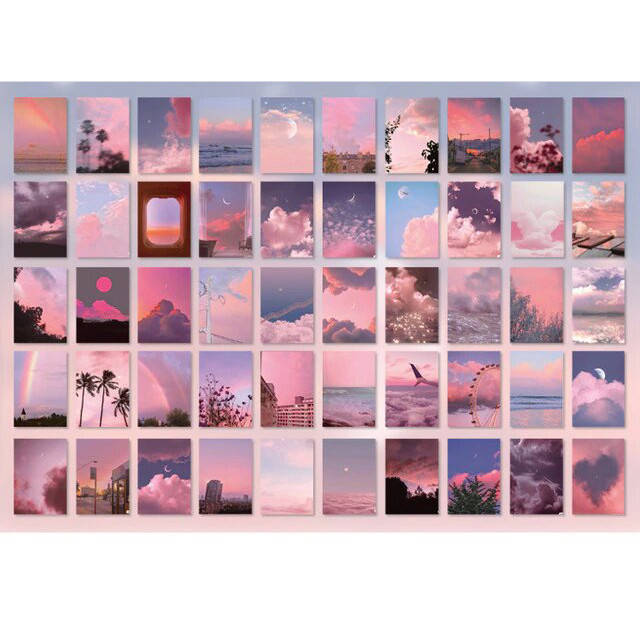 

Мини стикербук на 50 наклеек 4х6 см Розовые облака, Розовый