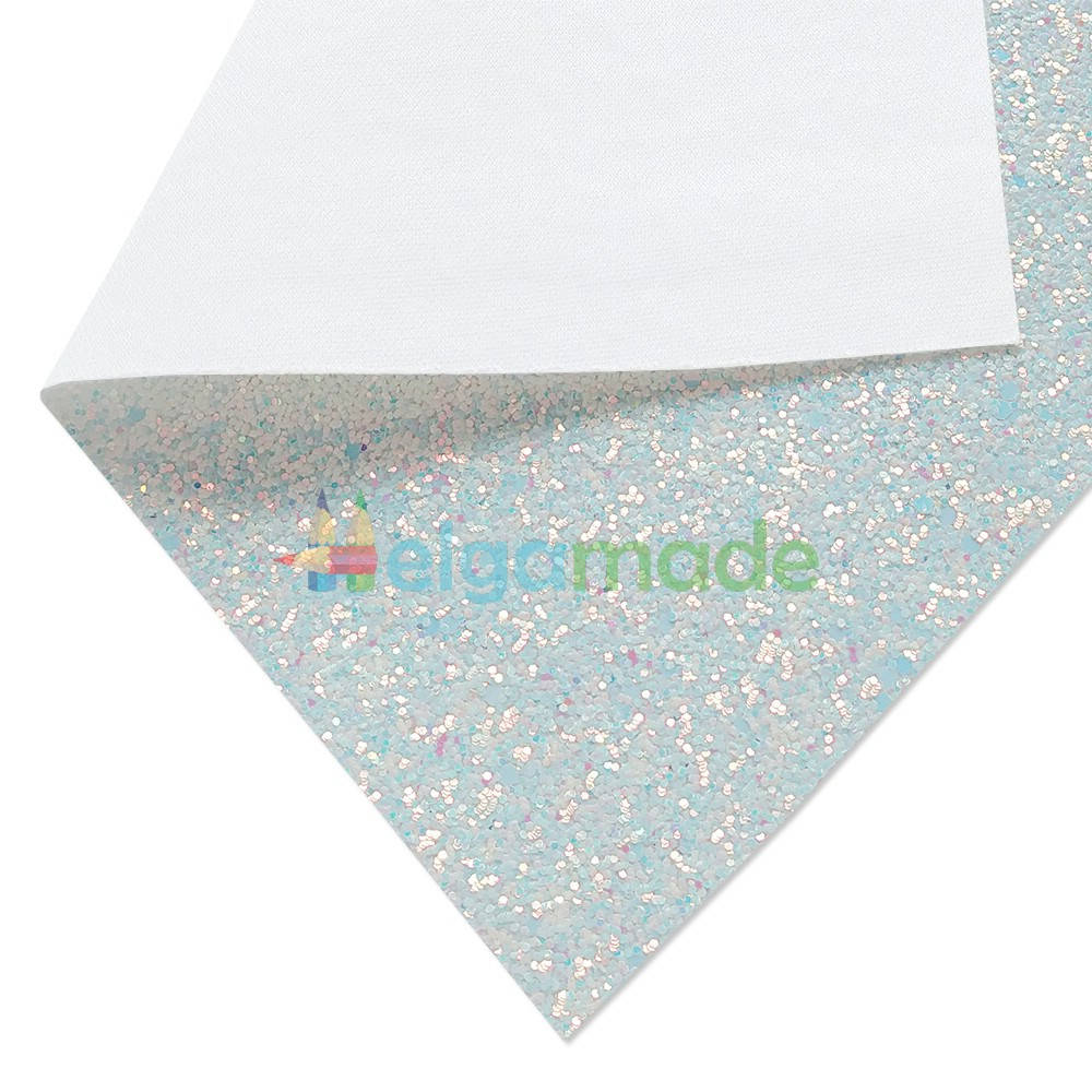 

Кожзам с крупными блестками АКВАМАРИН перламутр, 20х26 см, Китай