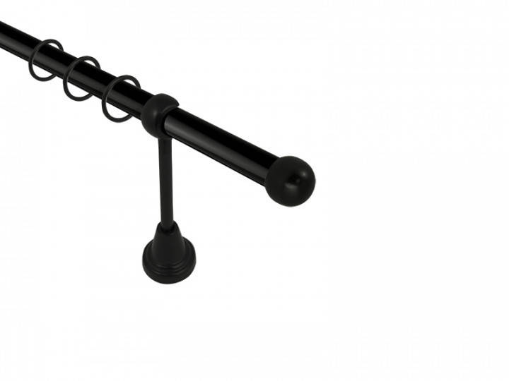 

Карниз для штор Однорядный Металлический 19мм.Черный матовый Болонь (кольца + крючок)