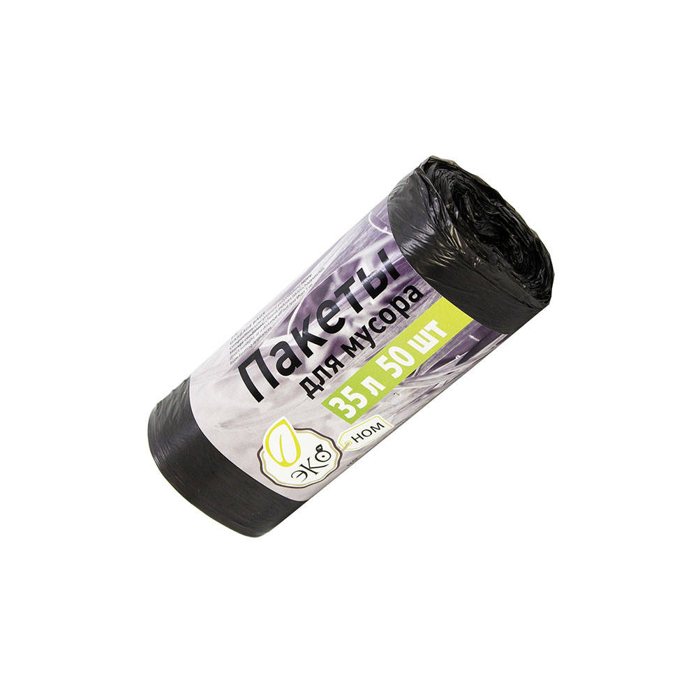 

Мешки для мусора 35 л 50 шт/рул черные Стандарт, Черный