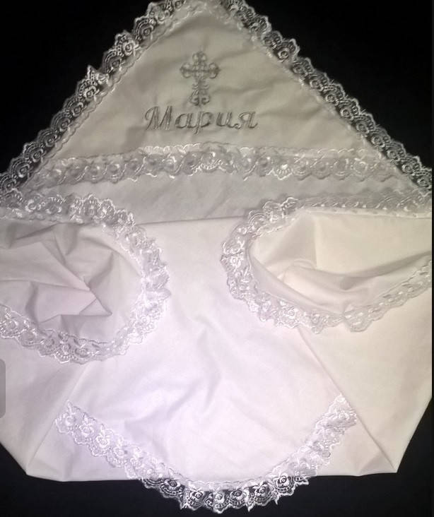

Уголок Крыжма бязь именная, (арт.БИ 100) Мария, Белый