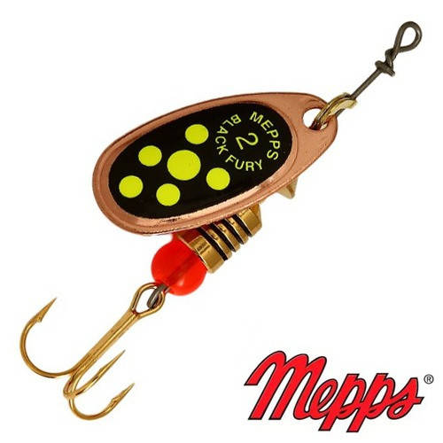 

Вертушка Mepps Black Fury №2 Медь/Салатовые точки (4,5 гр.), Черный