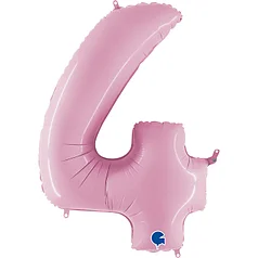 

Фольгированная цифра Grabo 40" (100 см) 4 пастель розовый, Розовая пастель