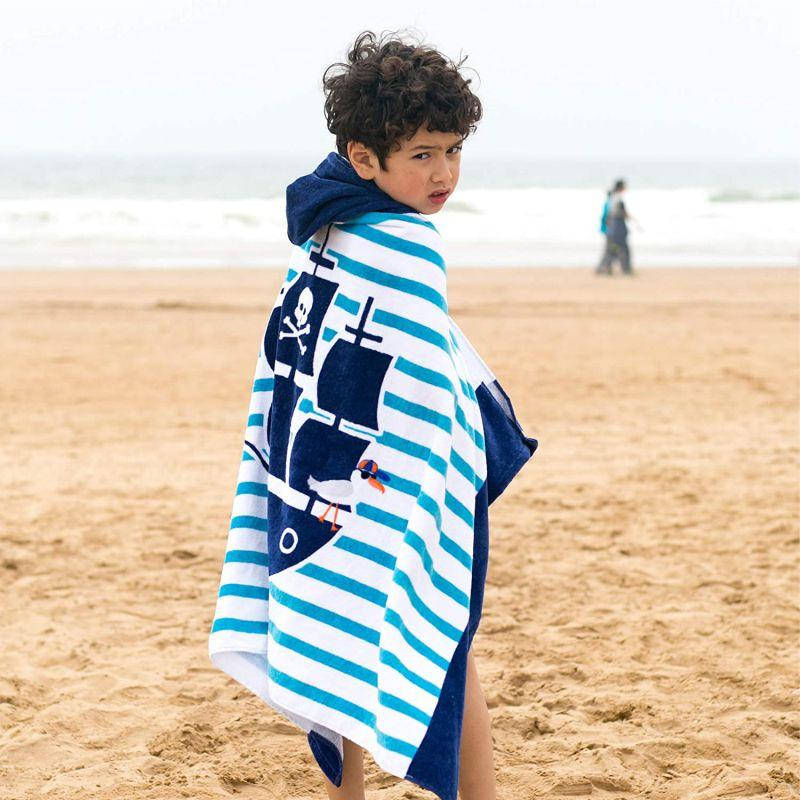 

Детское Пляжное Полотенце с Капюшоном Lovely Svi (Махра 76 х127 см от 3-12 лет) в Бассейн Корабль, Синий