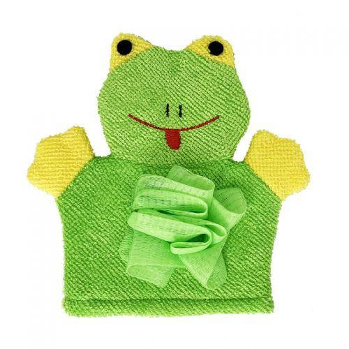 

Мочалка-рукавичка "Зверушки", салатовая детская мочалка