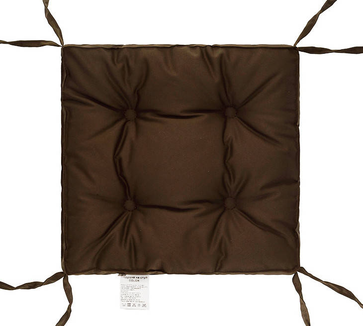 

Подушка на стул с завязками 40х40х5 "COLOR" (коричневая)