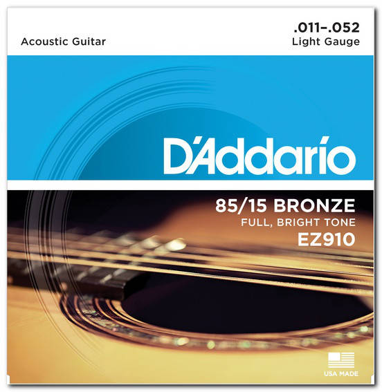 

Струни для акустичної гітари D`ADDARIO EZ910 BRONZE LIGHT 11-52