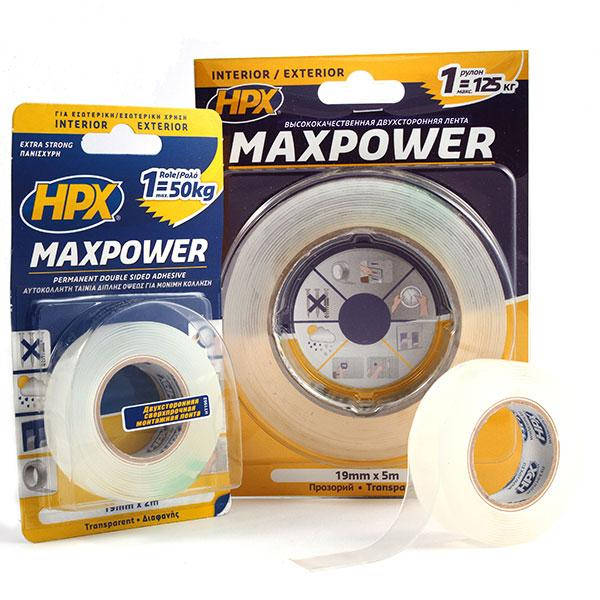 

MAXPOWER - прозора двостороння стрічка для екстремальних навантажень