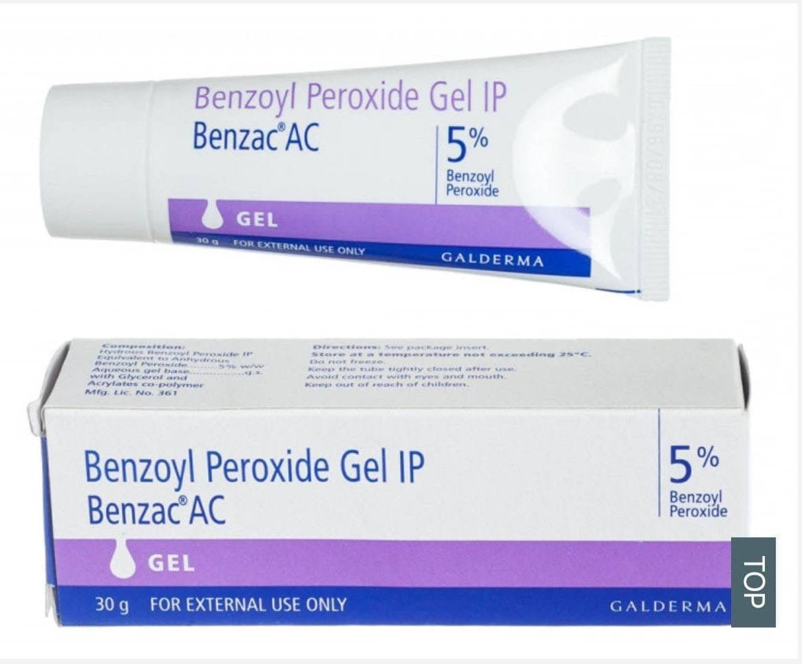 

Benzoyl Peroxide 5% Benzac AC- Бензак АС -он же Базирон (есть 2.5% и 10%)15/30 грм