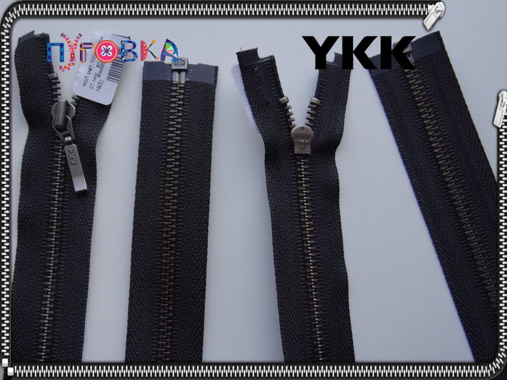 

60см №3 1бег. черная YKK металл ст.никель, Черный