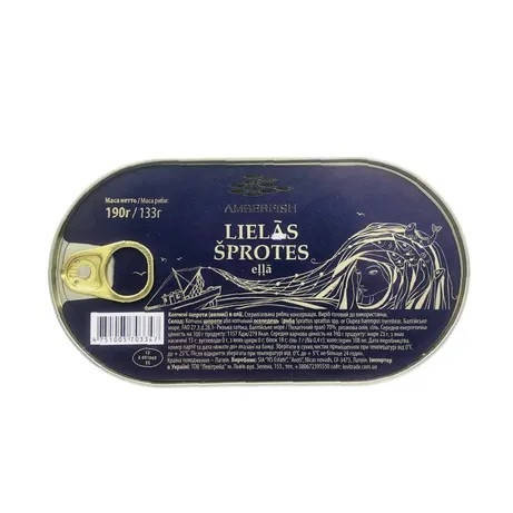 

Шпроты в масле Амберфиш Элла Lielas Sprotes Amberfish Ella 190 г Латвия