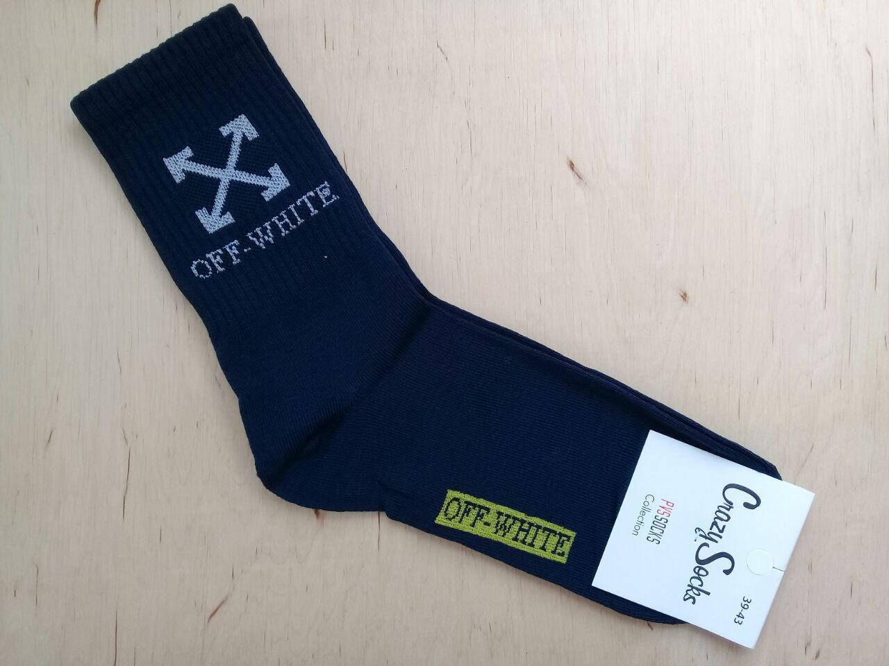 

Модные молодежные носки Crazy Socks размер 39-43 OFF WHITE темно синий