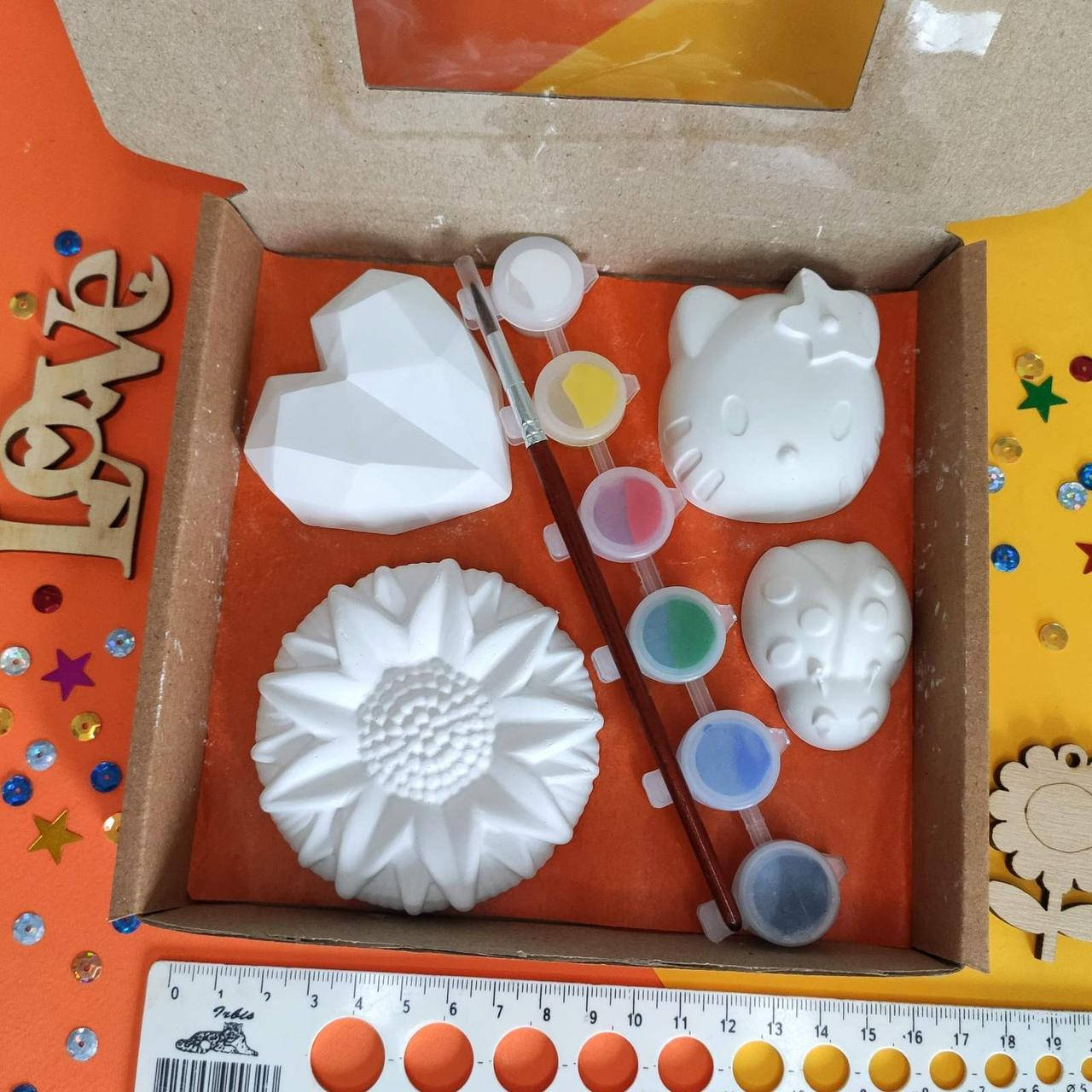 

16*16 см Набор гипсовых фигурок с красками и кисточкой. Подарки девочкам на 8 марта праздник весны