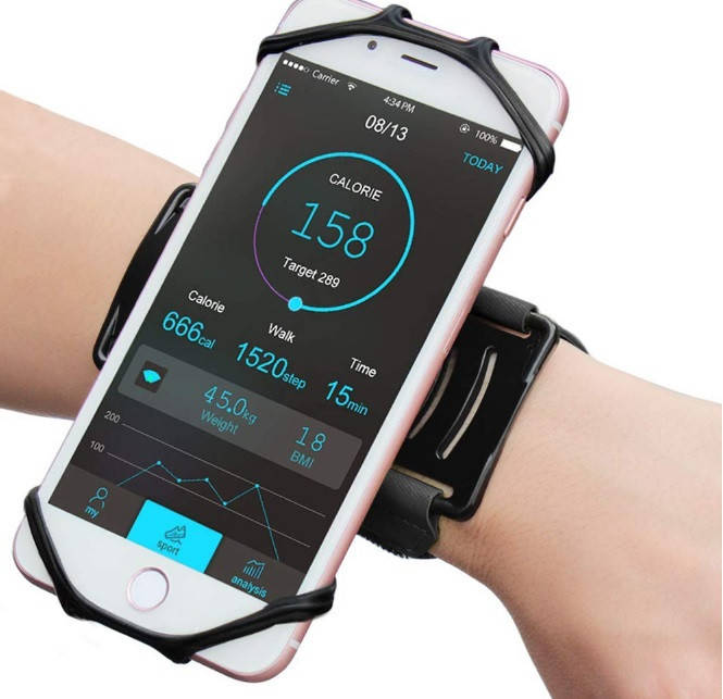 

Браслет держатель телефона на руку, Черный