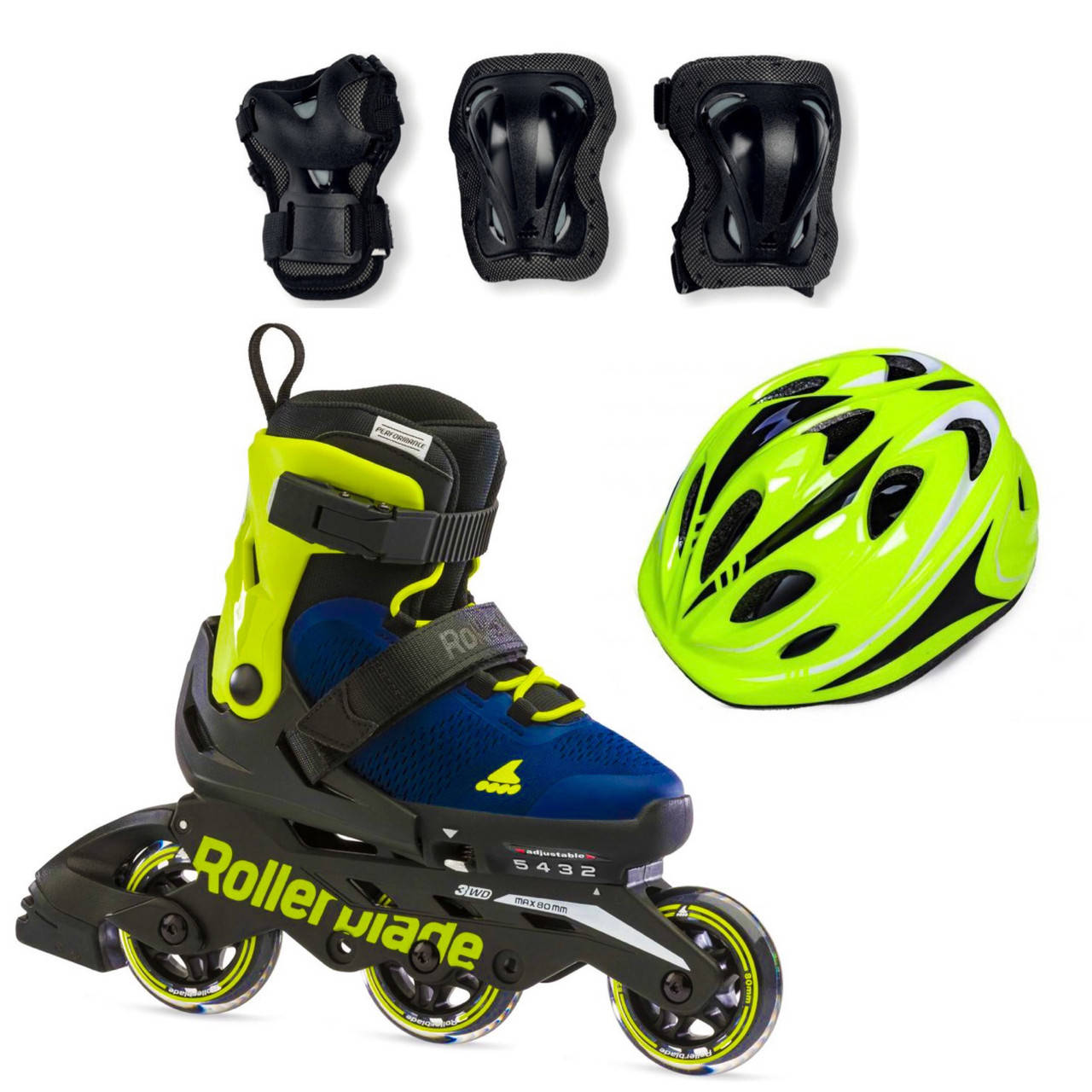 

Детские ролики Rollerblade Microblade SE 2021 3в1 33-36.5, Зелёный