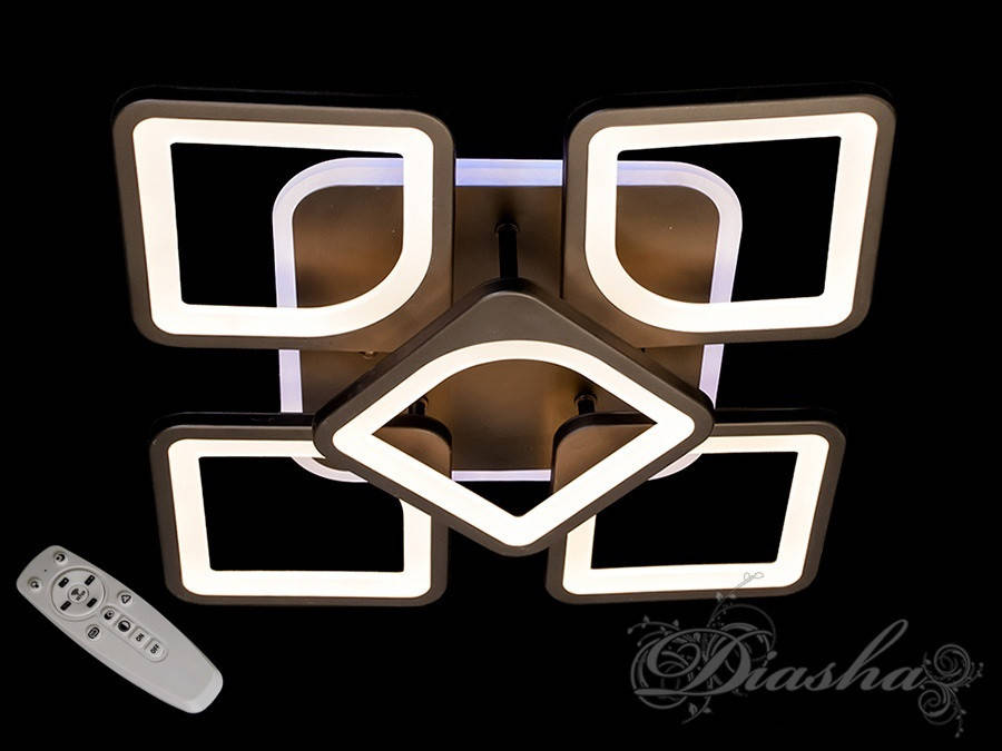 

Потолочная LED-люстра с диммером и подсветкой MX2281/4+1S BK LED 3color dimmer