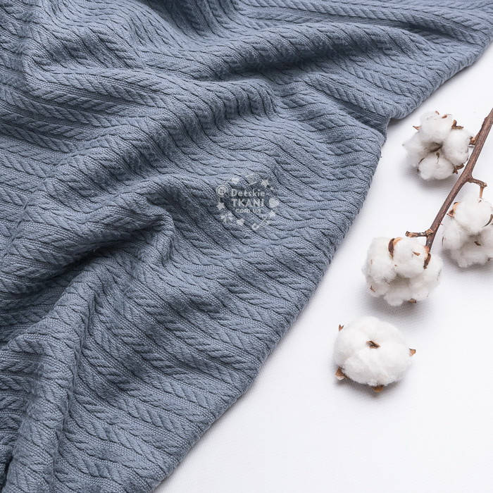 

Хлопковое полотно "косичка" асфальтного цвета, ширина 230 см