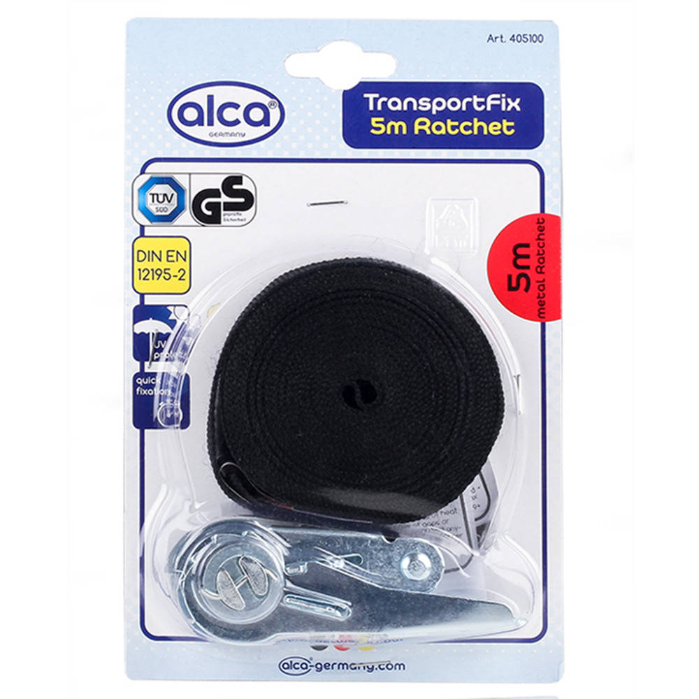 

Стяжной ремень "Transport Fix Ratchet" Alca 5m, с трещоткой, 405100