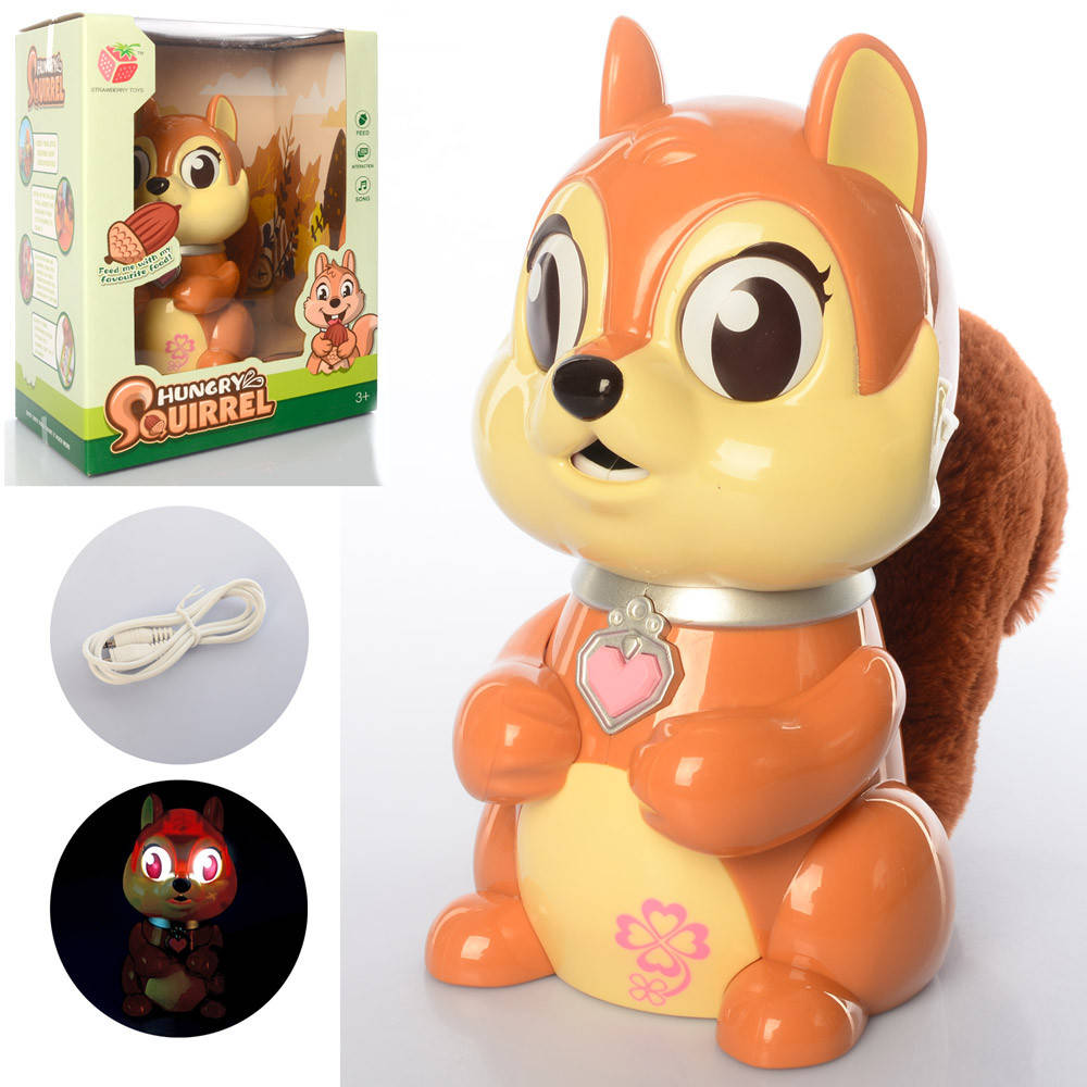 

Білка 20см інтерактивна, реаг. на жолудь, муз.. світло, на бат. C7