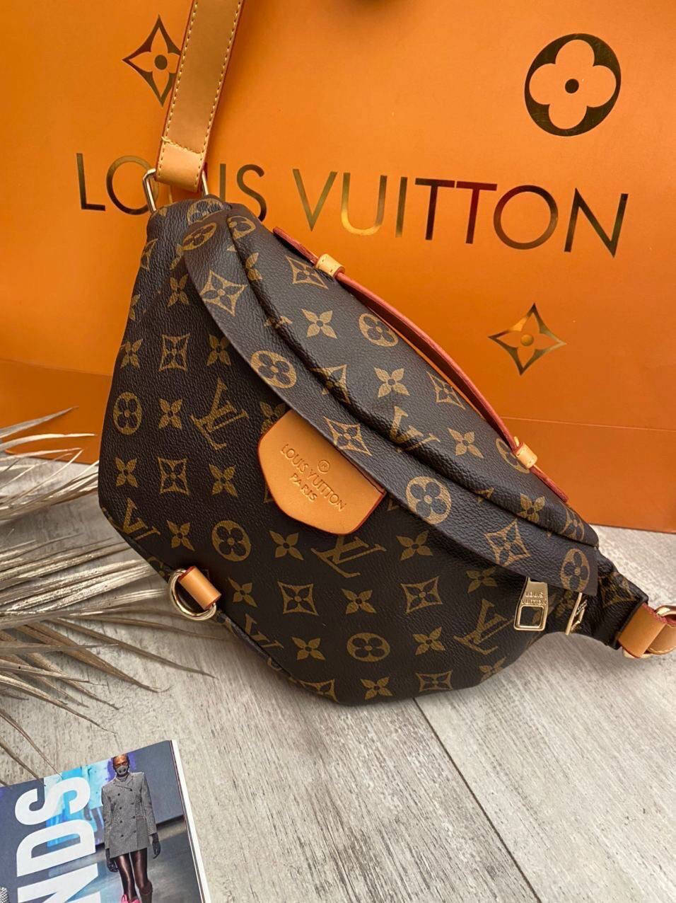 

Модная женская поясная сумка бананка Louis Vuitton Луи Витон, Коричневый
