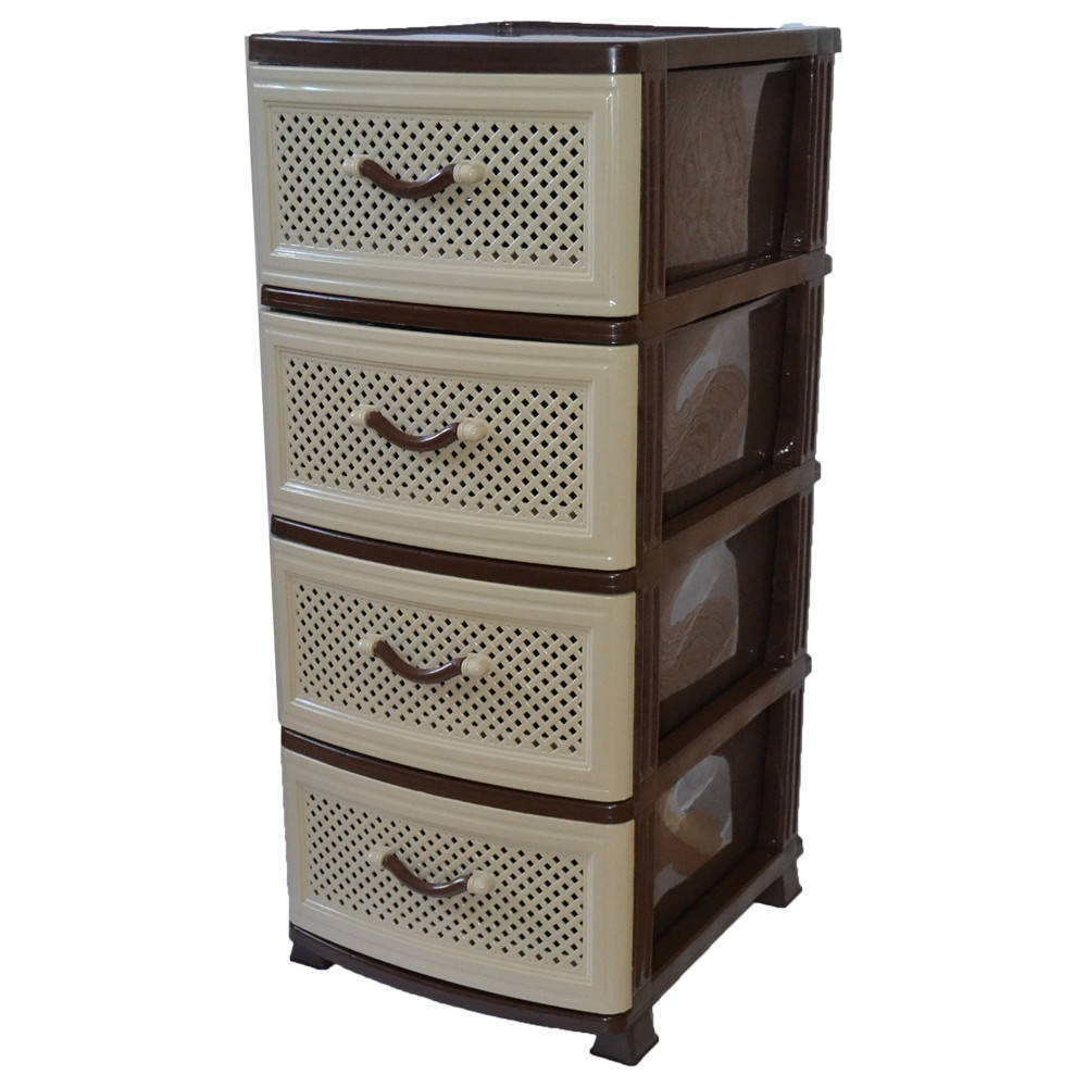 

Комод пластиковый Efe Plastics 4 ящика 90х46х38, сетка, бежевый. Эфе пластик..