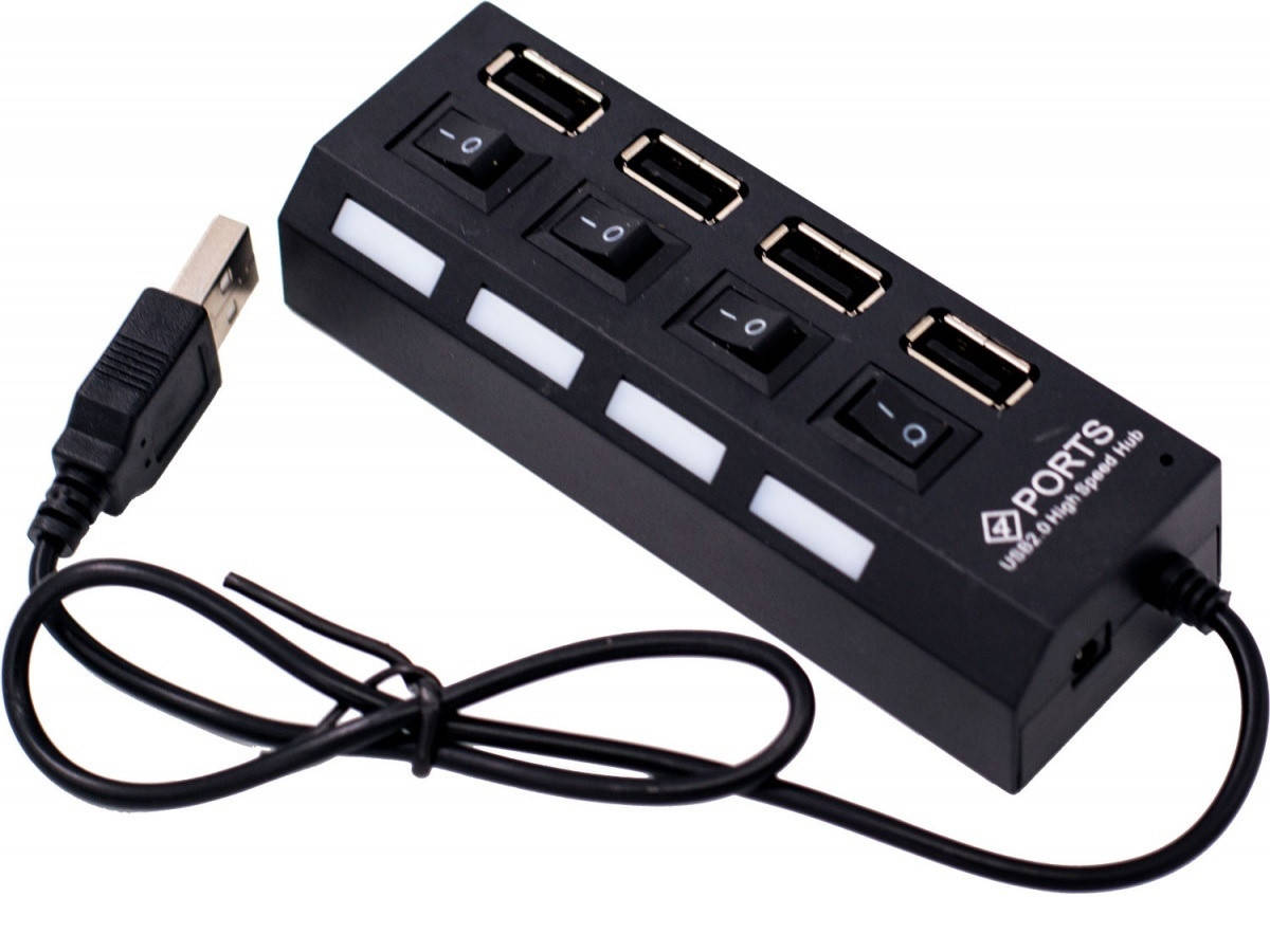 

ХАБ 2.0 4 Порта Концентратор USB HUB Хаб HI-SPEED на 4 Порта с Подсветкой