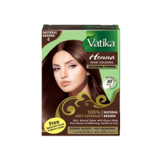 

КРАСКА ДЛЯ ВОЛОС С ХНОЙ НАТУРАЛЬНИЙ КОРИЧНЕВЫЙ ЦВЕТ DABUR VATIKA HENNA HAIR COLOUR 6*10г