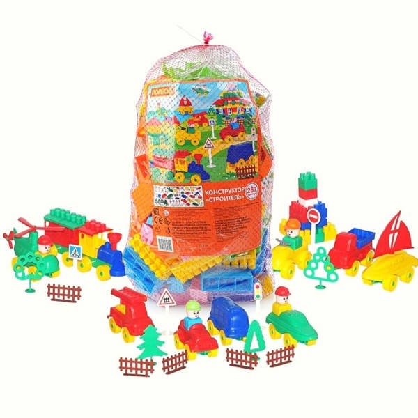 

Конструктор строитель Полесье, с большими деталями, 287 элементов в пакете (52551)