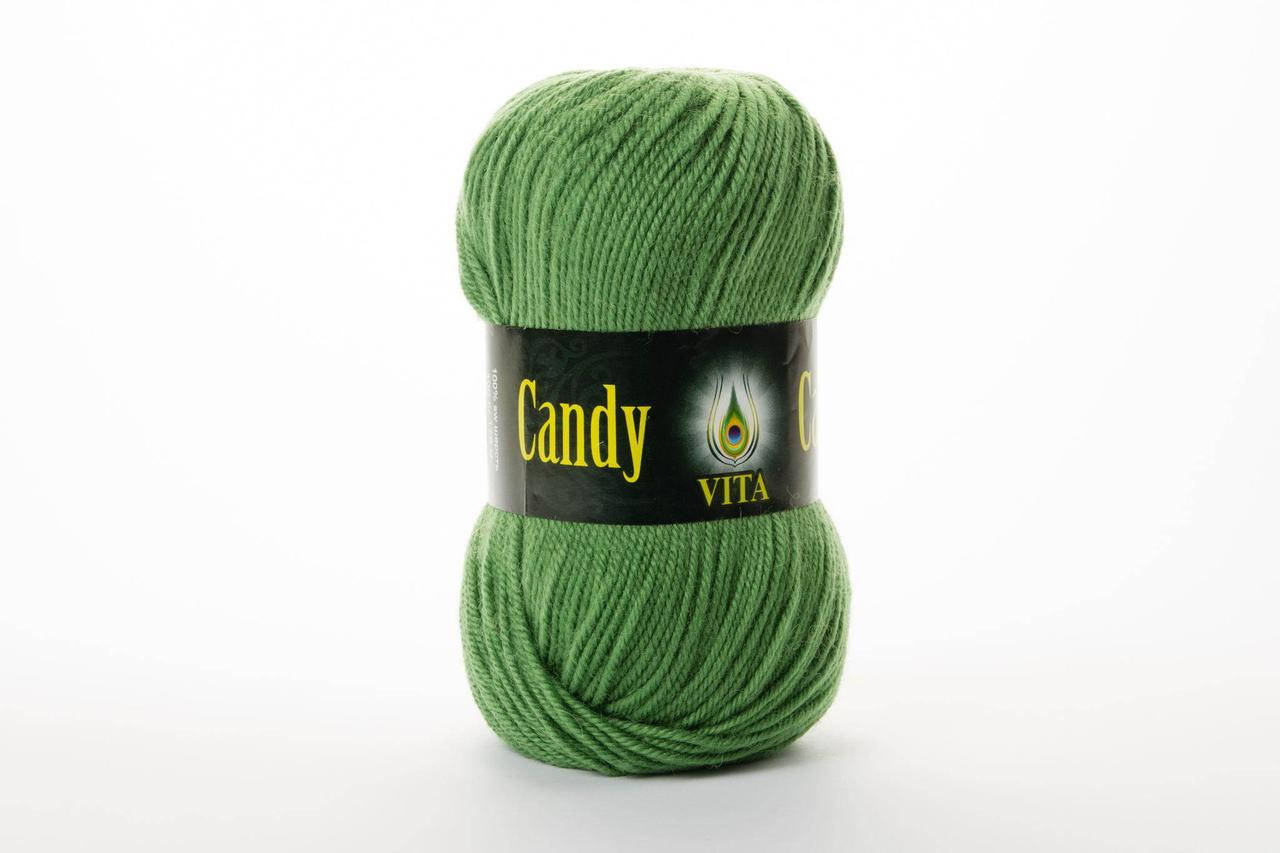 

Пряжа шерстяная Vita Candy, Color No.2538 зелёная трава
