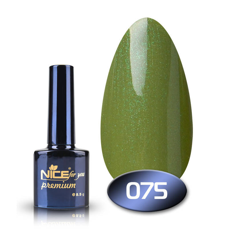 

Гель-лак Nice for you Premium 075 оливковый с шиммером 8,5 мл