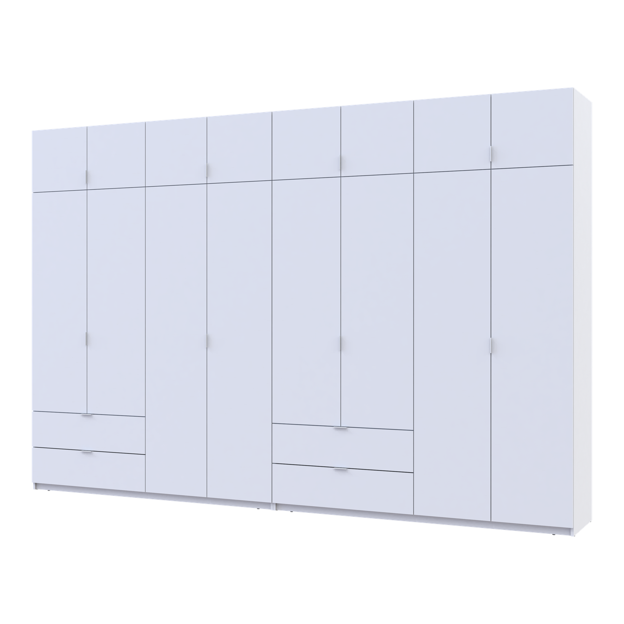Розпашна Шафа для одягу Doros Лукас Білий 4+4 ДСП 360х50х240 (42005142)