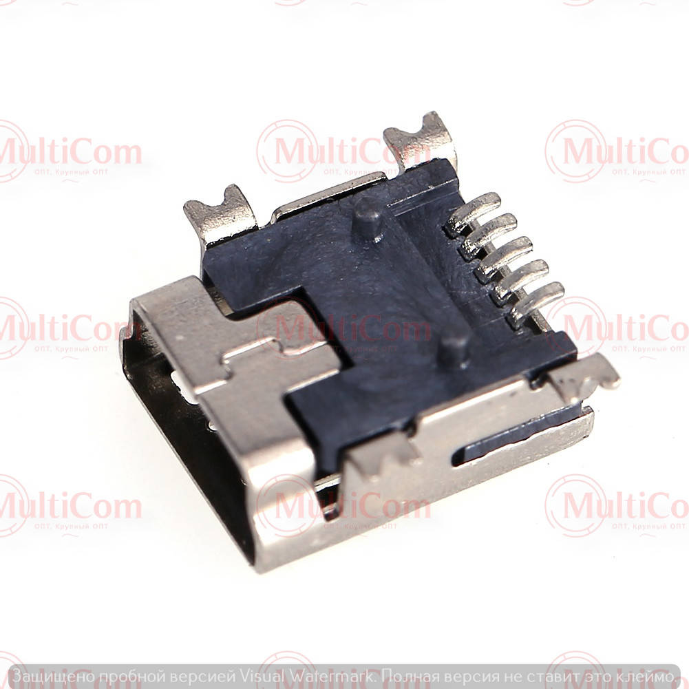

01-08-066. Гнездо mini USB 5pin монтажное, SMT тип1