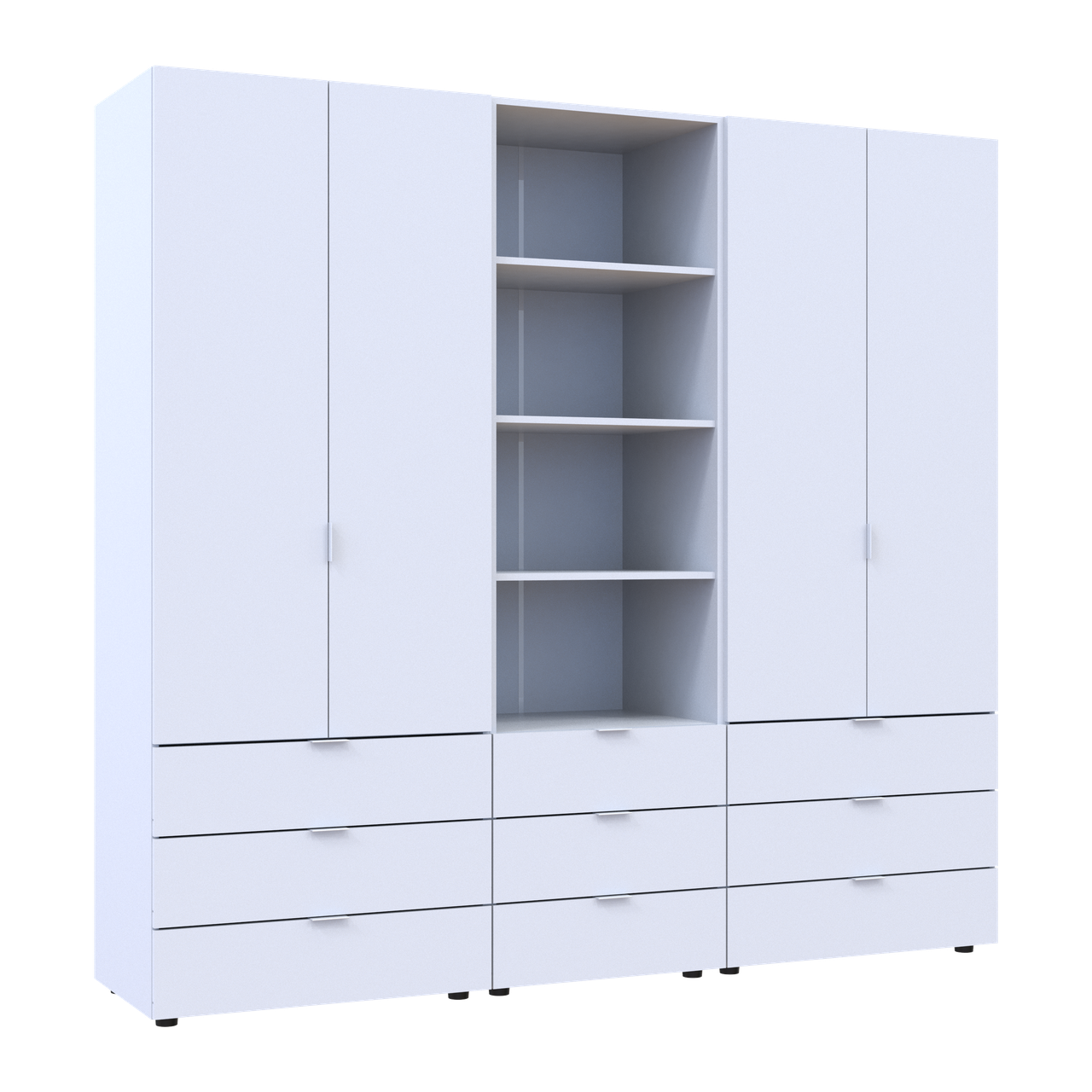 Шафа для одягу Doros Гелар Білий 2+2ДСП з пеналом 215х49.5х203.4 (42005165) 6